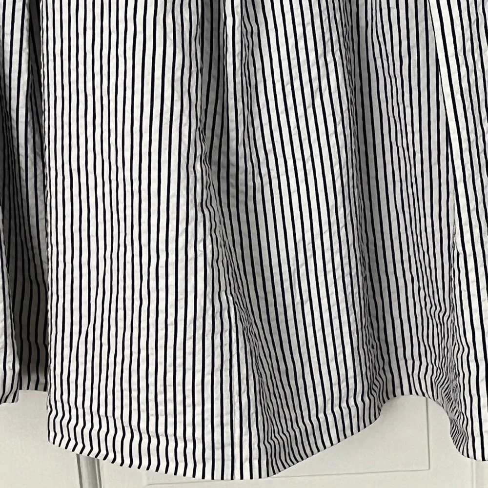 J. Crew Black and White A-Line Striped Skirt